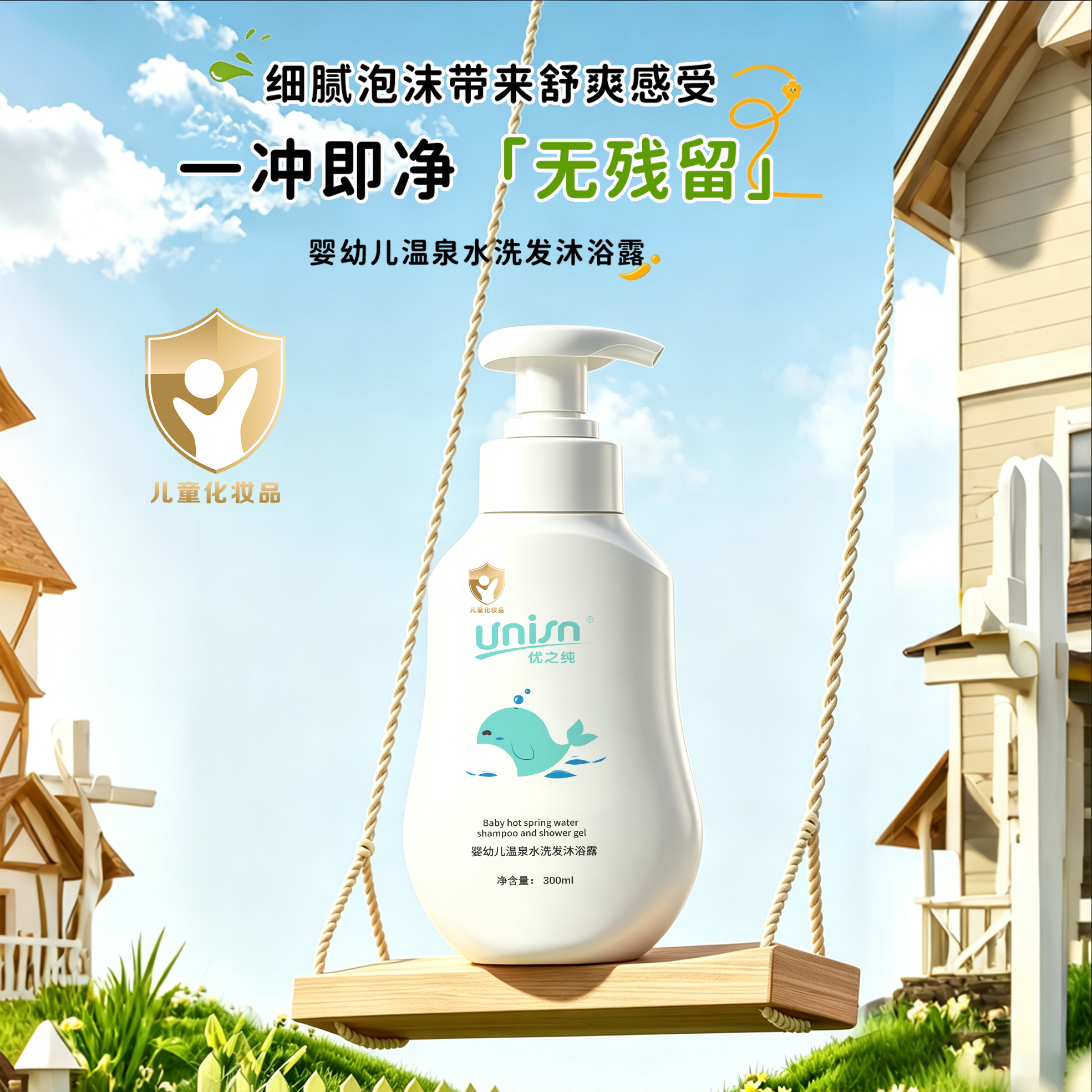 优之纯婴幼儿温泉水洗发沐浴露